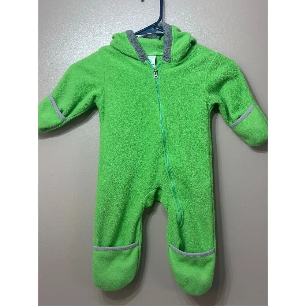 Cuddle Club Bear Fleece Bunting One Piece Footsie Baby 6-12 Months